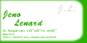 jeno lenard business card